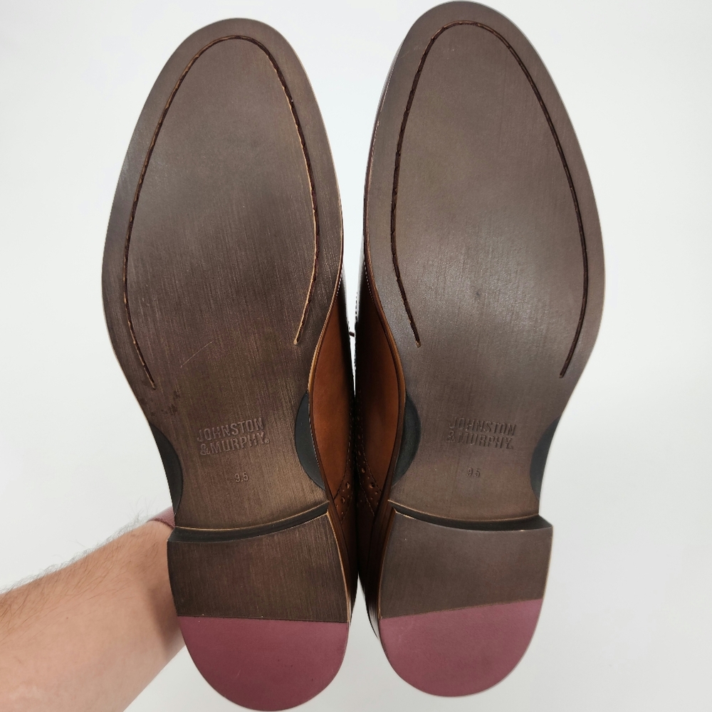 Johnston & Murphy Conard Cap Toe Men's Brown Leather Dress Shoes Size 9.5 M - Picture 15 of 16